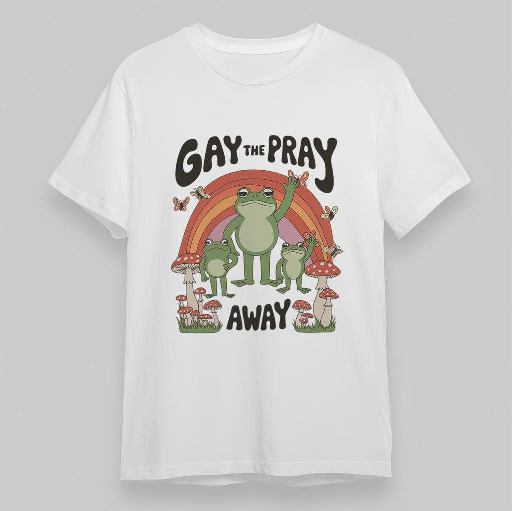 Women's Plus Size Classic T-Shirt Mens Womens Tees Top Rainbow Frog Mushroom Garden Nature Print Tee