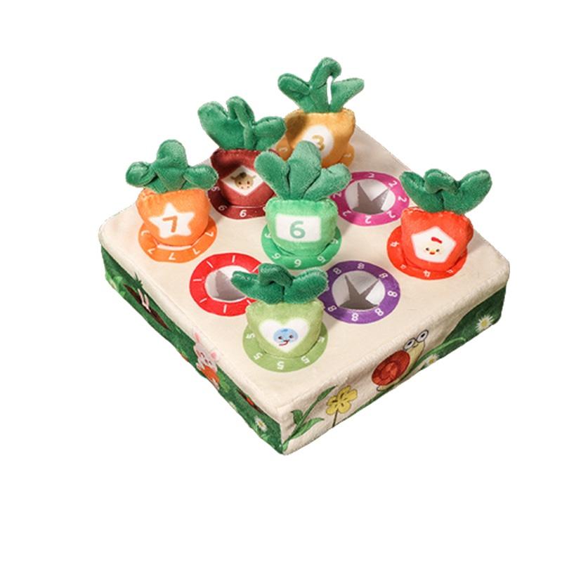 Educational Plush Toy For Children Shape Color And Number Recognition Farm Carrot Puller