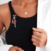 Elegant Sophisticated Walking Girl Pin Vibranting Color Accesory Portable for Children and Trendy Adults Stylish Outfits