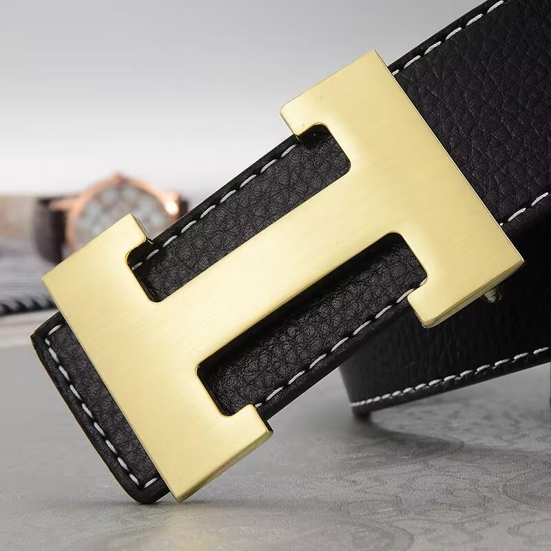 Klassieke Herenleren Riem, Business Casual Tailleband, Letter Trendy Mode Veelzijdige Gesp Riem, Vakantiecadeau