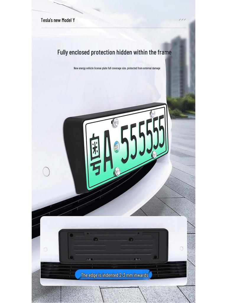 Tesla Model Y/YL/3 License Plate Frame Protector & Decorative Cover