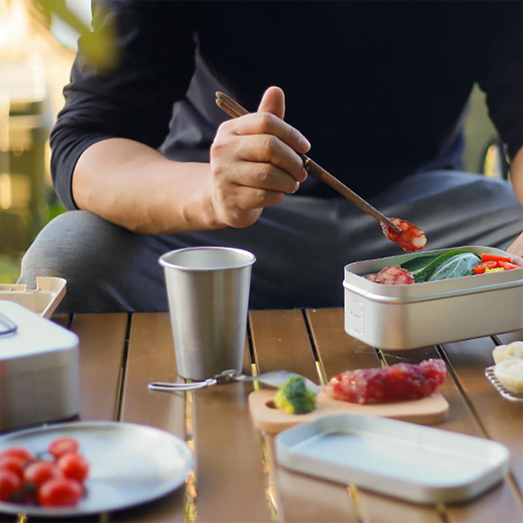 Cooker Pot with Easy To Carry Foldable Handle for Camping Trekking Meals Aluminum Alloy Steamer Outdoor Cooking Pots