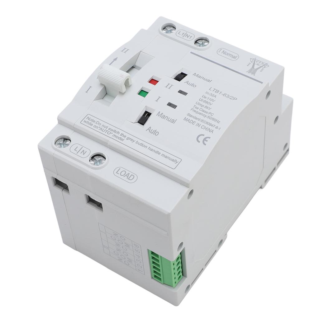 Double Power Automatic Transfer Switch DIN Rail ATS Mini Generator Changeover Switch 32A