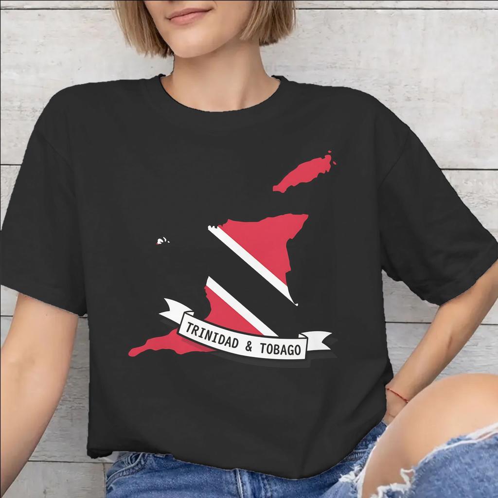 Trinidad and Tobago Flag Football Printed T Shirt Unisex Unisex Cotton Tee Shirt Clothes