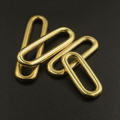 2pcs Molded Cast Solid Brass Oval Loop Ring Buckle Leather Craft Bag Luggage Shoulder Strap Webbing Belt Strap Keeper