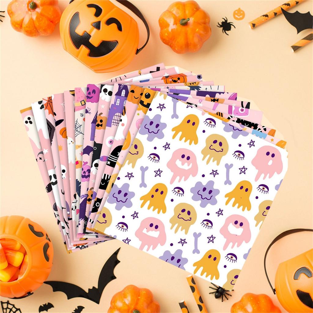 Halloween Decoration Handmade Packaging Double Offset Paper Horror Pumpkin Leaves Party Atmosphere Party Supplies