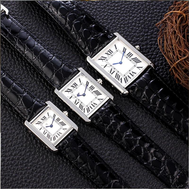 All-steel small tank quartz waterproof belt watch, square ultra-thin men's watch and women's watch