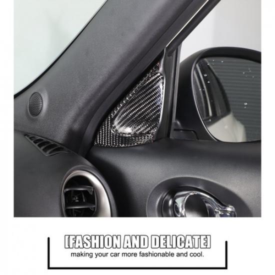 Soft Carbon Fiber Inner A-Pillar Triangle Trim Sticker For Nissan Juke 2011-