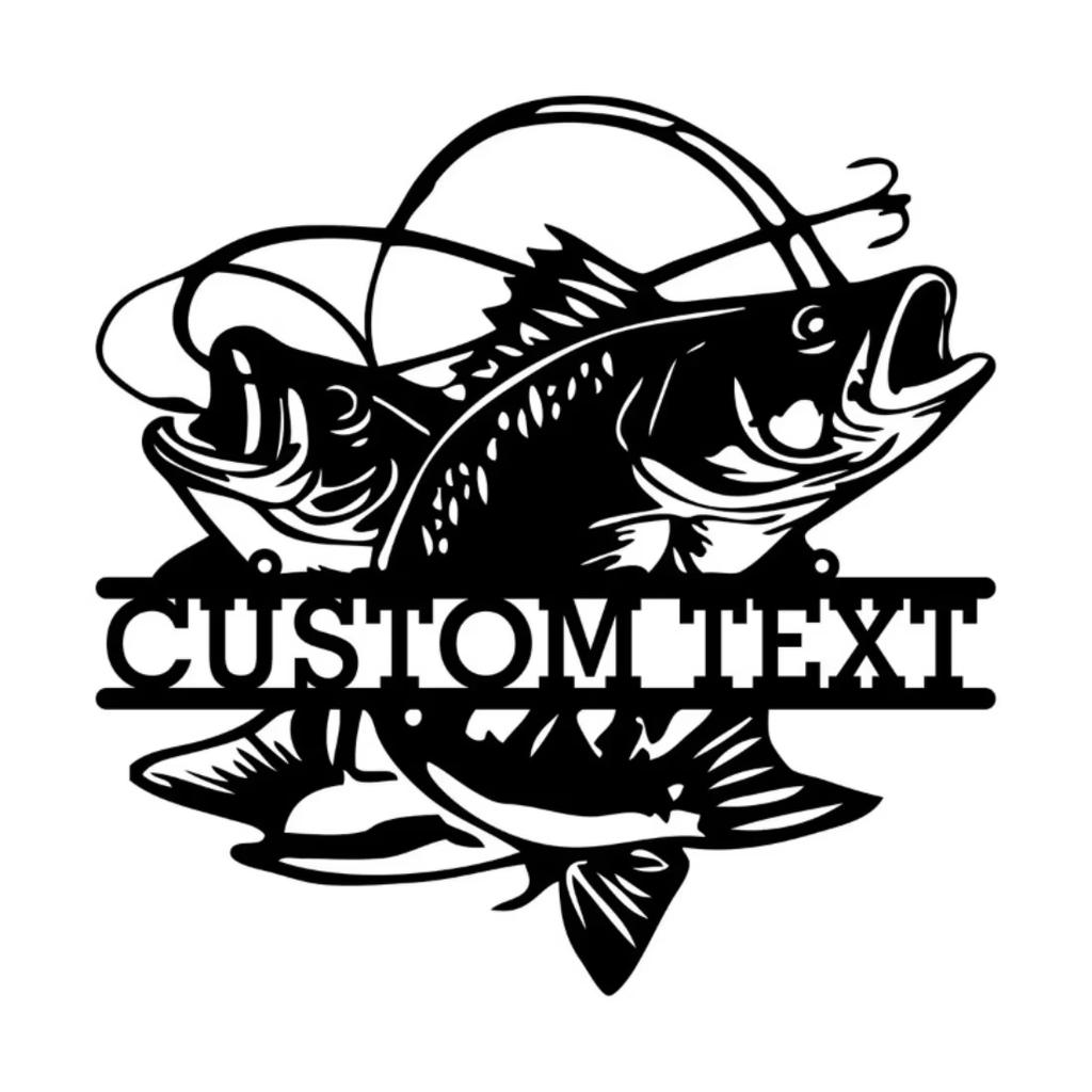 Custom Detachable Reusable Matte Metal Art Wall Decor Double Fish Pattern Mural Ornament