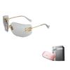 Miu Miu Letter Logo Thin Arm Alloy Irregular Shape Sunglasses Women sunglasses Gold MU54YS5AK30B