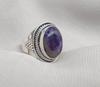 Natural Charoite 925 Sterling Silver Ring: Handmade Boho Gemstone Jewelry
