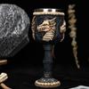 New Halloween Skull Retro Goblet 3D Relief Gothic Style Stainless Steel Liner Cocktail Red Wine Glass Personalized Gift