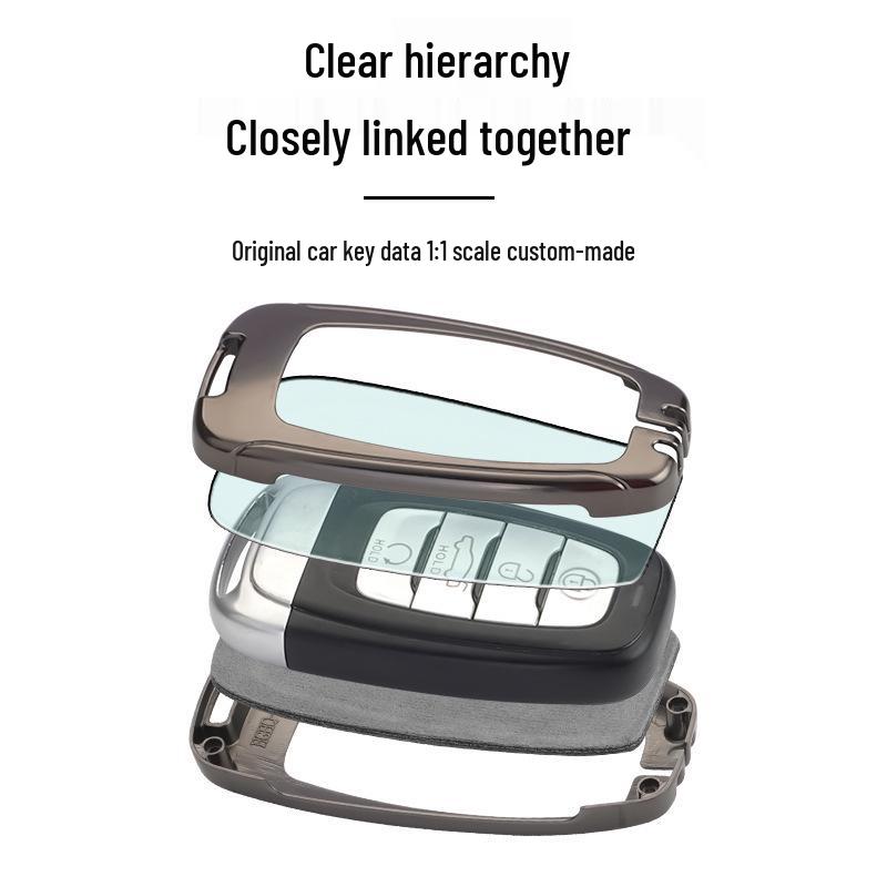 Premium Metal Shell Key Case for Hongqi H5/H9/EHS9 - Intelligent Connected Flagship Version