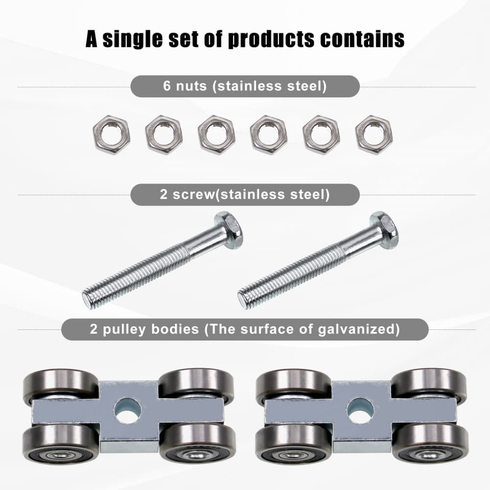 Hanging Sliding Track Wheel Barn Door Rollers 4 Wheel Trolley Assembly Roller Heavy Duty Sliding Door Hanger Door Hardware