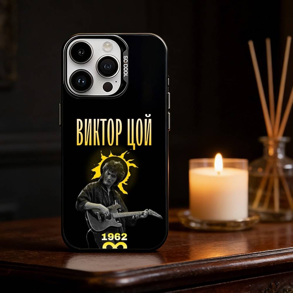 Russia R-Rock Band Viktor Tsoi Phone Case For iPhone 17,16,15,14,13,12,11,Pro Max,Plus Candy Silver Cover