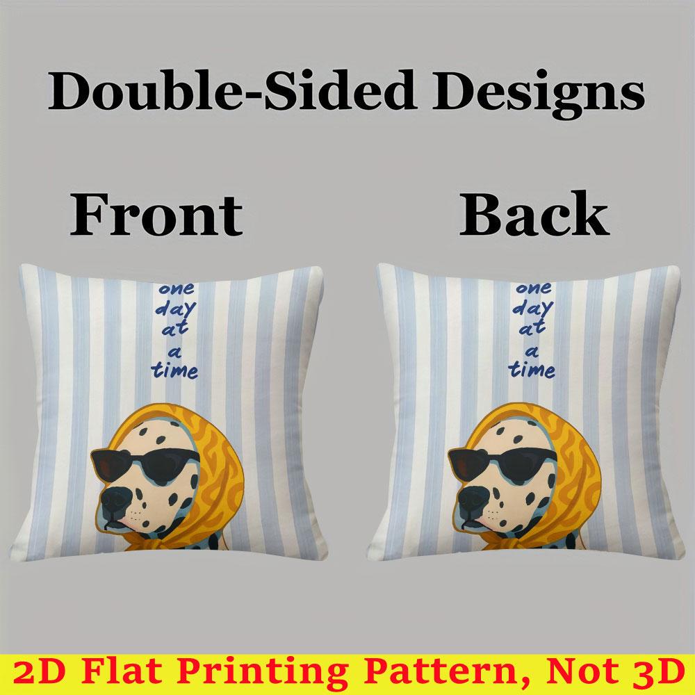 Cool Pup square Jacquard Pillow Cover for Sofa Office Waist Cushion Cover Home Decorative Pillowcase
