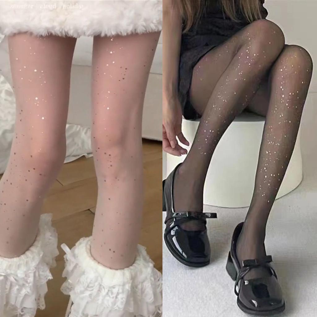 Funkelnd heiße Strümpfe für Mädchen, ultradünne schwarze Seidenpailletten platzen heraus, um die Königin schlanker aussehen zu lassen, Strumpfhosen, sexy Seidenstrümpfe mit Hakenverschluss