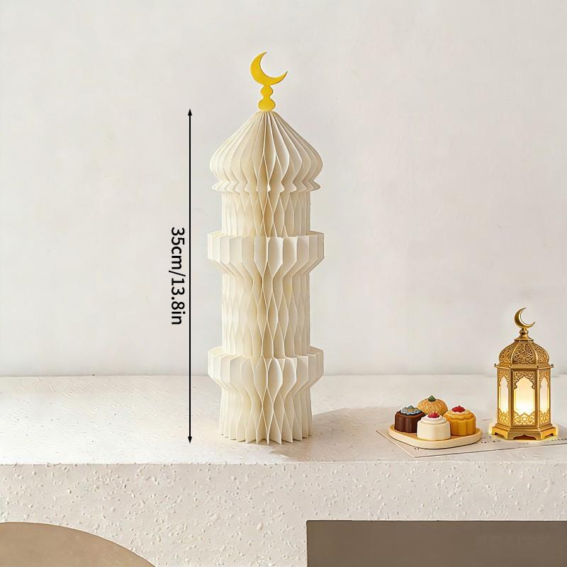 1/3/5Pcs 3D Honeycomb Ornaments For Ramadan Home Desktop Decor Eid Al Fitr Paper Arteid Mubarak Islamic Party Decor