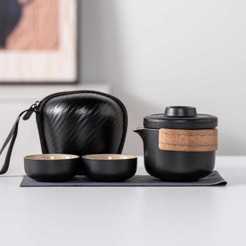 Lu Baoyanhe One Pot Two Cups Ceramic Travel Tea Set Tea Pot Company Business Activities Bank Hotel Souvenir