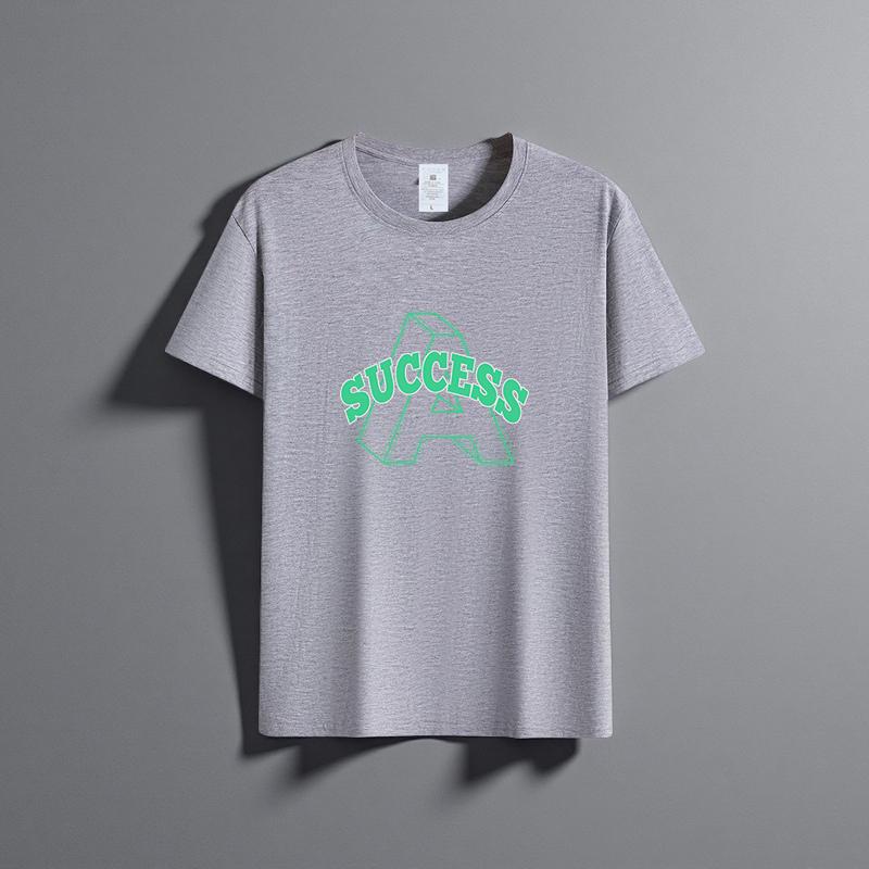 Summer New Unisex Versatile Pure Cotton T-shirt Fashionable Casual Round Neck Top Breathable Loose Fit Print Short Sleeved Shirt