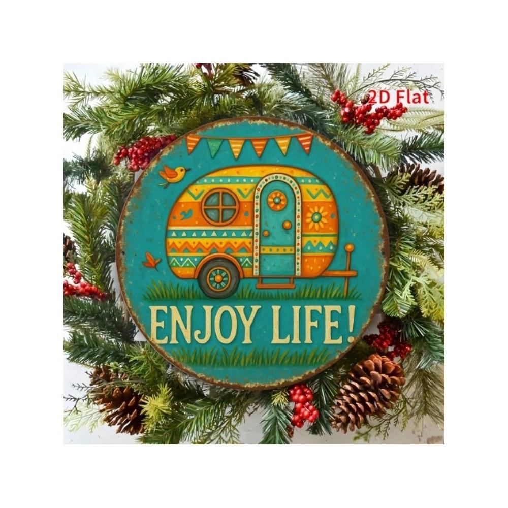 Vintage Metal Camping Poster Enjoy Life Retro Wall Art Decor
