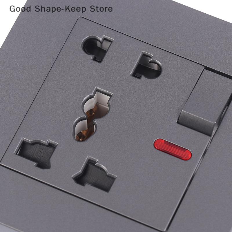 

1PC Universal 18W Type-C Quick Charge 5-pin Socket Uk Wall Electrical Outlet With USB Charger Smart Double Power Socket Plug сірий колір