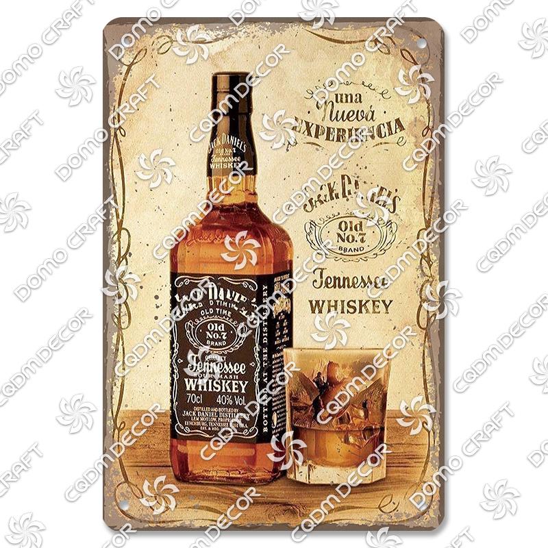 Ретро Постер Виски Металлические Жестяные Таблички Виски Бокал Вина Винтажная Металлическая Тарелка Бар Клуб Паб Гостиная Домашний Настенный Декор 20x30cm（7.8x11.8inch）