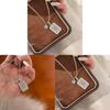 Geometric Zircon Hollow Square Pendant Necklace For Women Fashion Elegant Locking Chain
