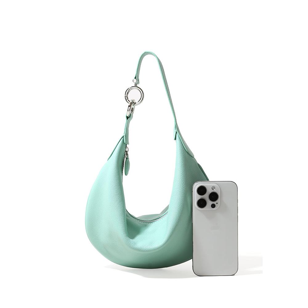 Leather Women's Bags 2025 Spring New Women's Armpit Shoulder Bags Lazy Feeling Large Capacity Portable Dumpling Bags Women