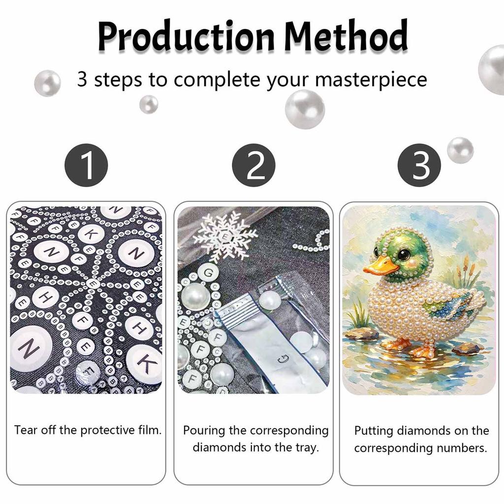 Animal pearl painting handmade diy cute duck pearl art painting stickers home decoration gifts