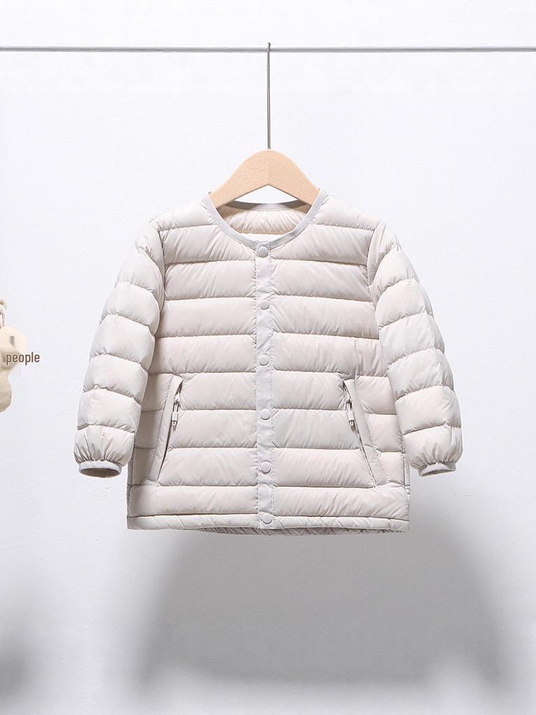 Dětská lehká péřová bunda: Chlapecká a dívčí školní uniforma, dlouhý rukáv, 90% prachové peří z bílé kachny, vnitřní vrstva pro střední a velké děti