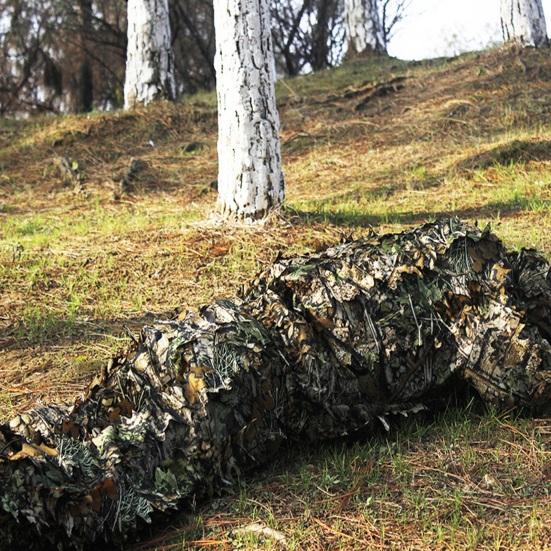 2 Pcs/Set Outdoor Disguise Top Pants Suit 3D Leaves Decor Breathable Hunter Ghillie Suit Camouflage Clothes CS Training Jungle Hooded Jacket