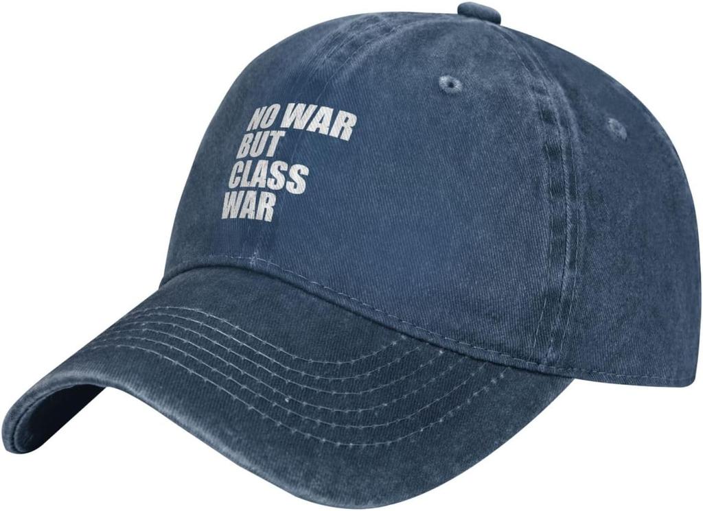 No War But Class War Baseball Cap Vintage Washed Cotton Adjustable Distressed Sunhat Casual