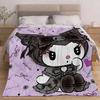 Kuromi Dark Gothic Coral Fleece Air Conditioning Thickened Throw Blanket 100 Polyester Super Soft Plush For Bed Sofa Office Nap