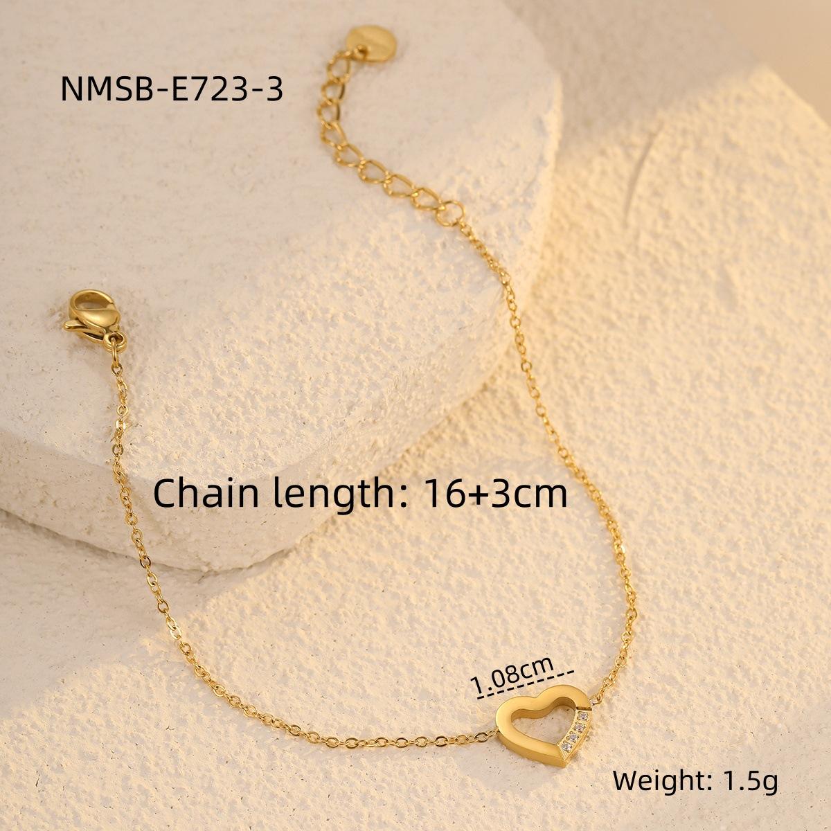 GEMCHIC Women s Stainless Steel Hollow Heart Love Bracelet, Fashionable Couple Matching Chain Bangle, Trendy Punk Style