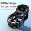 Dual-Head Type-C PD Fast Charging Braided Cable for Apple 15, Huawei, Xiaomi 6A Flash Charging