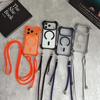 Creative Drone Four Corner Anti Drop Magnetic Case For iPhone 17 16 15 14 13 12 Pro Max for Magsafe Transparent Crossbody Shell