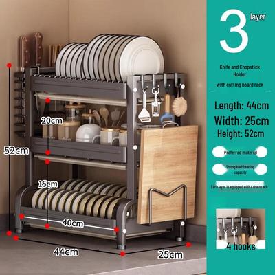 Yingbai 3-Tier Aluminum Dish Drying Rack
