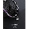 Purple Beaded Love Necklace Wholesale Exquisite Versatile Sweet Cool Spice Girl Sweater Chain Trendy Necklace Jewelry
