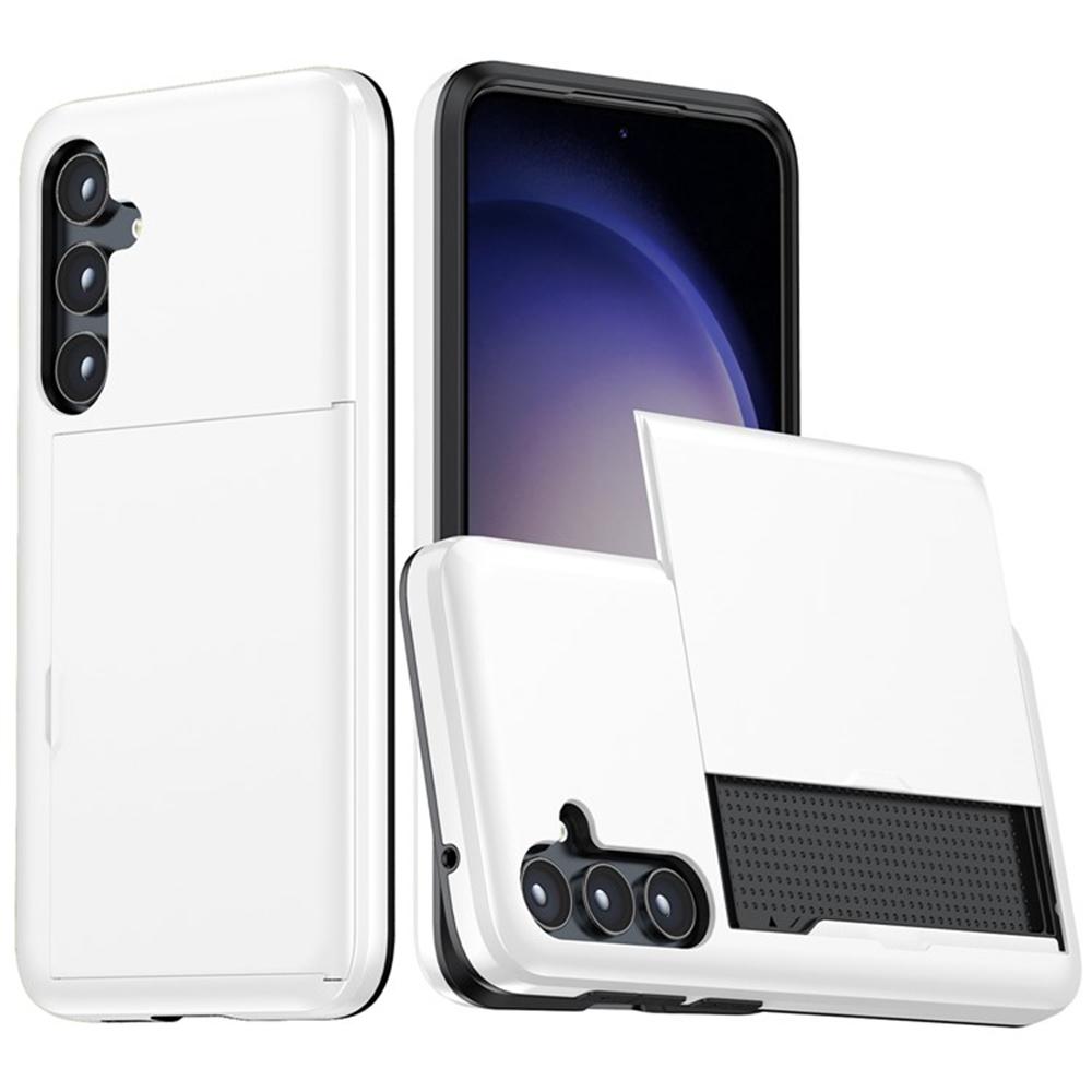 

AMORUS For Samsung Galaxy S24 FE Case with Sliding Card Holder PC TPU Phone Back Cover