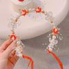 Fairy Girl Headband Bright Color Imitation Pearls Flower Decor Princess Hair Hoop Party Crown Hair