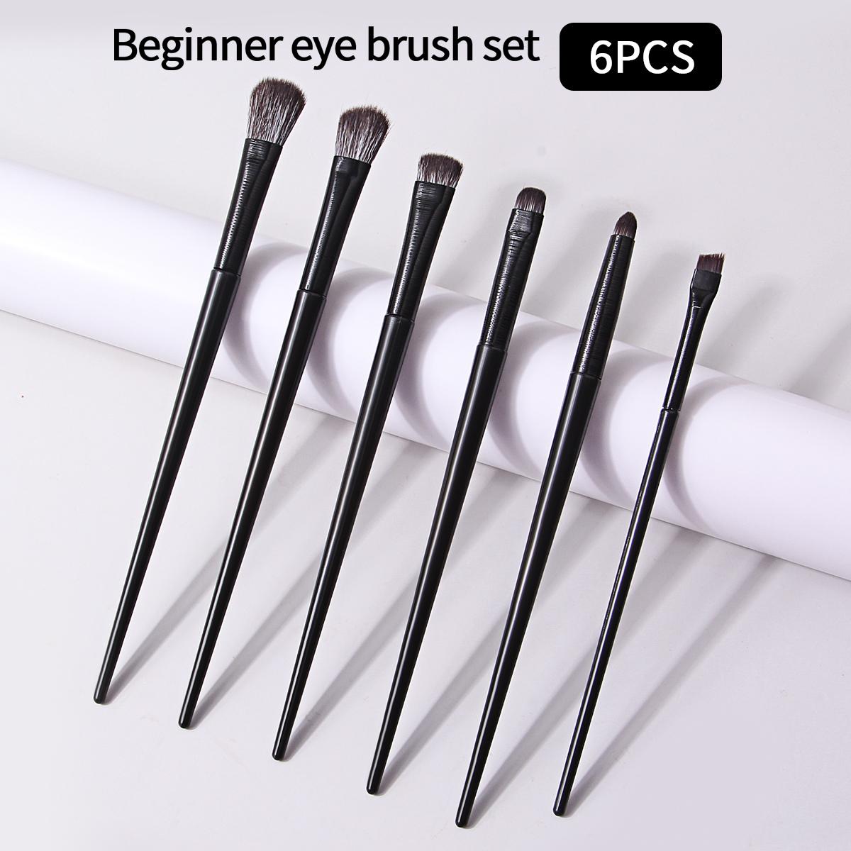 

6PCS Eye makeup brush set, eyeshadow brush, eyeliner brush, eyebrow brush, professional makeup artist grade makeup tools чёрный