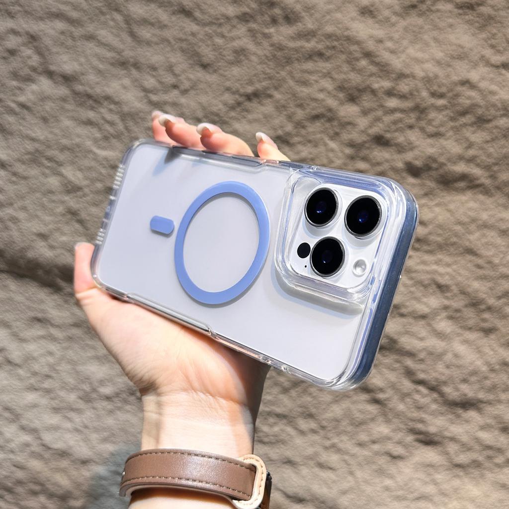 Applicable To IPhone16promax Small Waist Transparent Magnetic Phone Case Apple 15 Advanced Sense TPU Protection Case