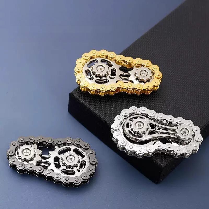 Metal Sprocket Fidget Spinner Gear Chain Adult Toys Bicycle Shape Hand Office Stress Relief Toy EDC Kid Friendly Entertaining Fun Play Safe