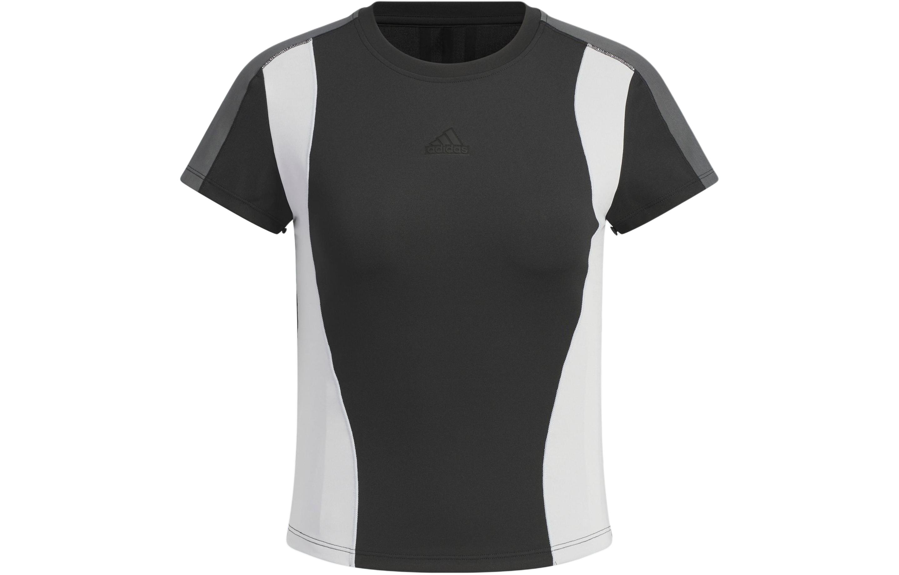 

Adidas T Shirts Women s Black Crew Neck Moderate Straight Fit JI7529 L
