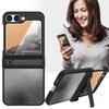 GW181 For Samsung Galaxy Z Flip7 FE 5G/Z Flip6 5G Case Litchi Texture PU+PC Kickstand Phone Cover