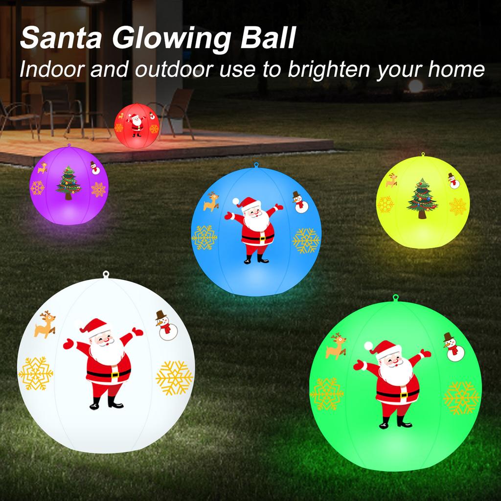 2PCS Solar Powered LEDs Floatings Pool Lights with 2PCS Santa Claus Design Sticker RGBW 16 Color