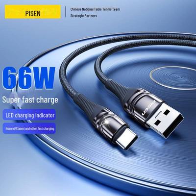 PISEN 66W Type-C 6A Rychlonabíjecí kabel pro mobilní telefony Huawei