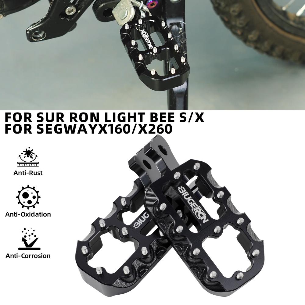 FootPegs Motorcycle For Surron Lightbee Segway X260 X160 Electric Dirt Bike Aluminum Foot Rests Pedals Dirt Pit Bike Accessories
