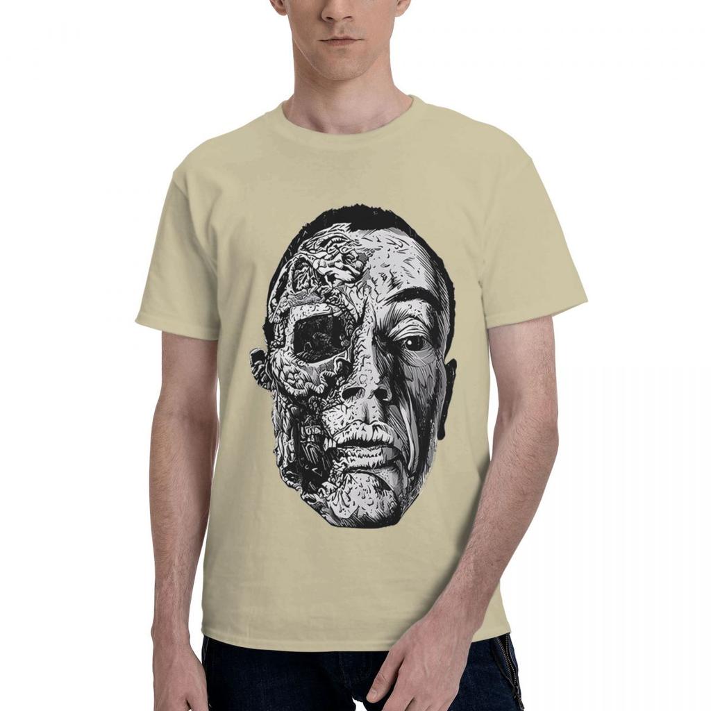 Gus Gustavo Fring Half Skull Face Funny Punk 100 Cotton Casual Breathable Confortable T Shirt Funny Ugus TShirts Mens Wear